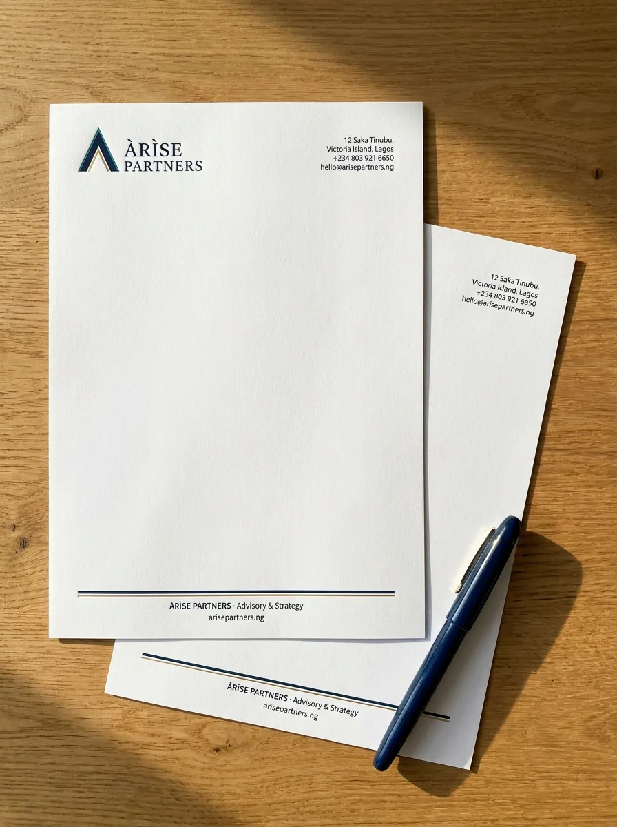Custom Letterheads printed in Lagos, Nigeria