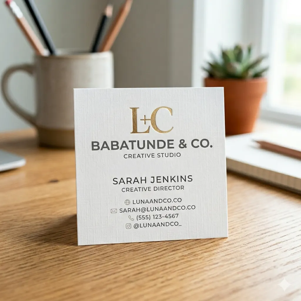 Custom Square Business Card (one-sided) printed in Lagos, Nigeria