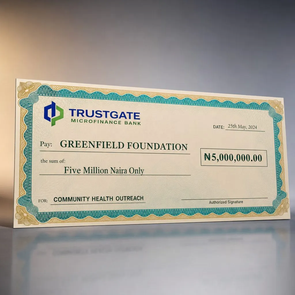 Custom Dummy Cheque printed in Lagos, Nigeria