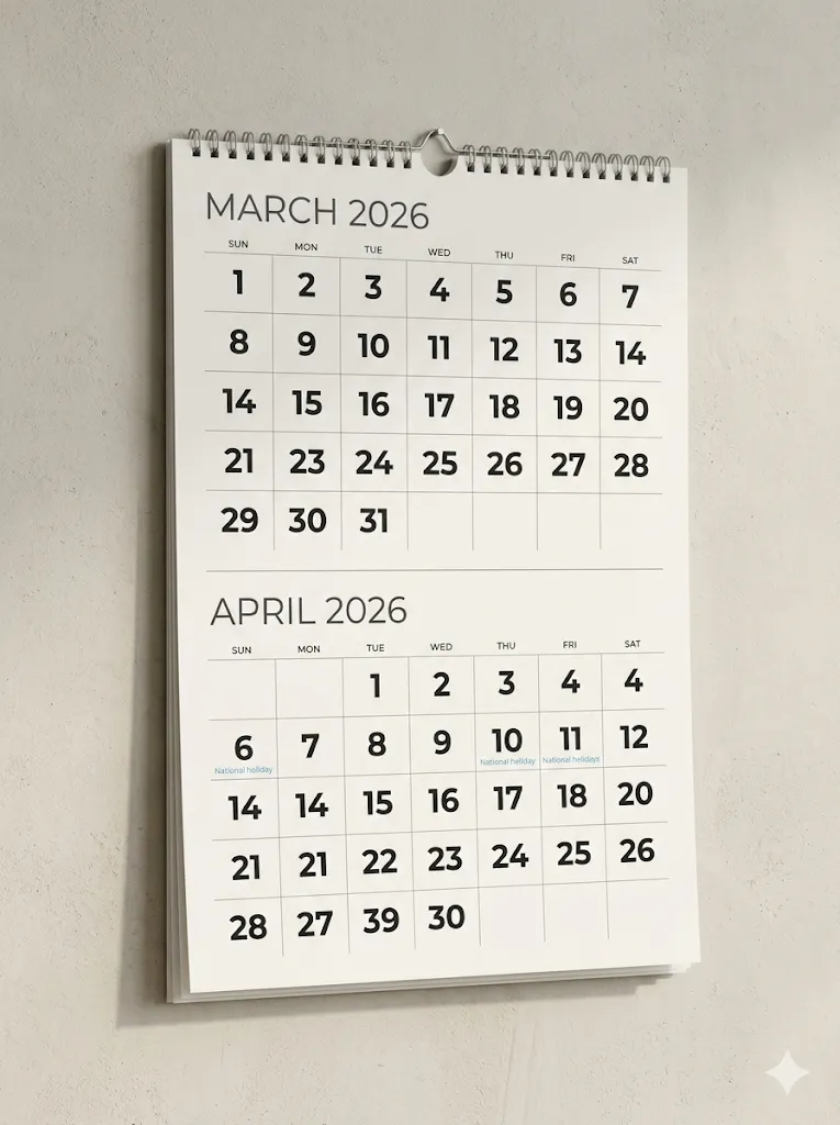 Custom A3 Wall Calendars (7 sheets) printed in Lagos, Nigeria
