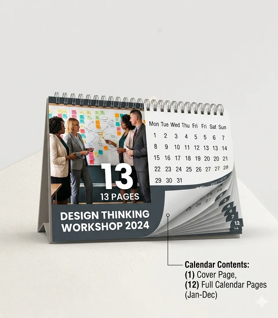 Custom A5 Table Calendars (13 sheets) printed in Lagos, Nigeria