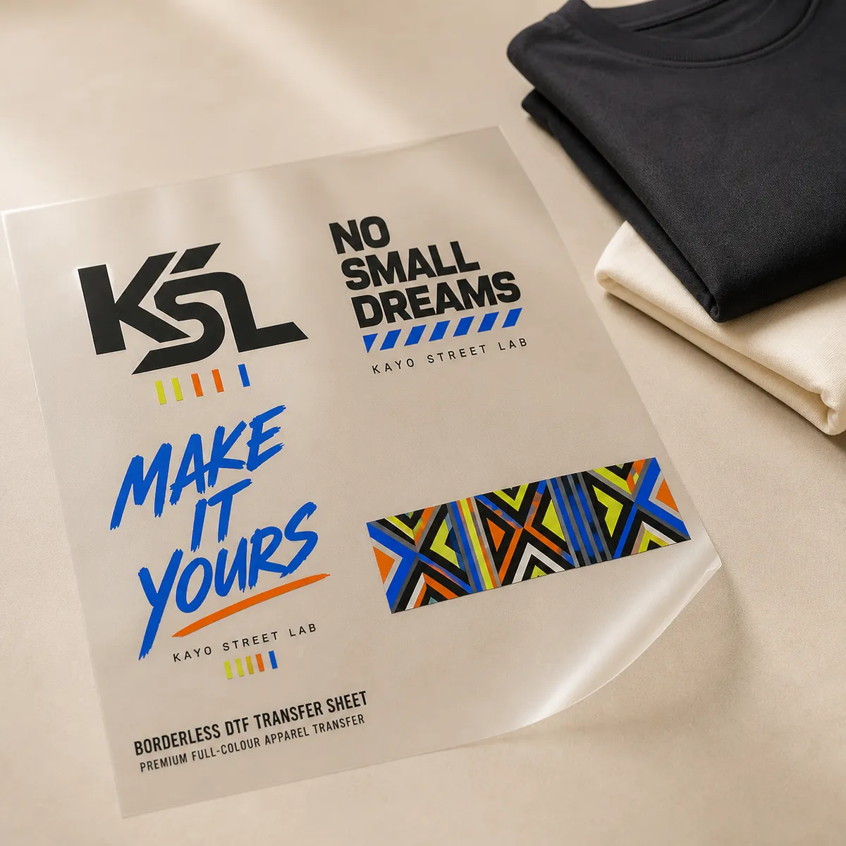 Custom Borderless DTF Transfer Sheet printed in Lagos, Nigeria