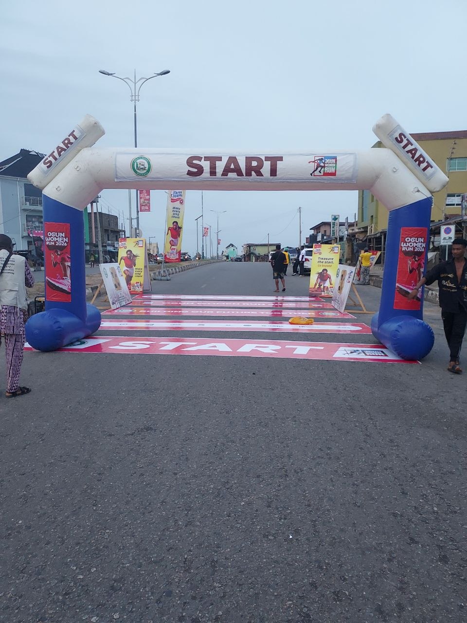 gantry of the starting line setup by us