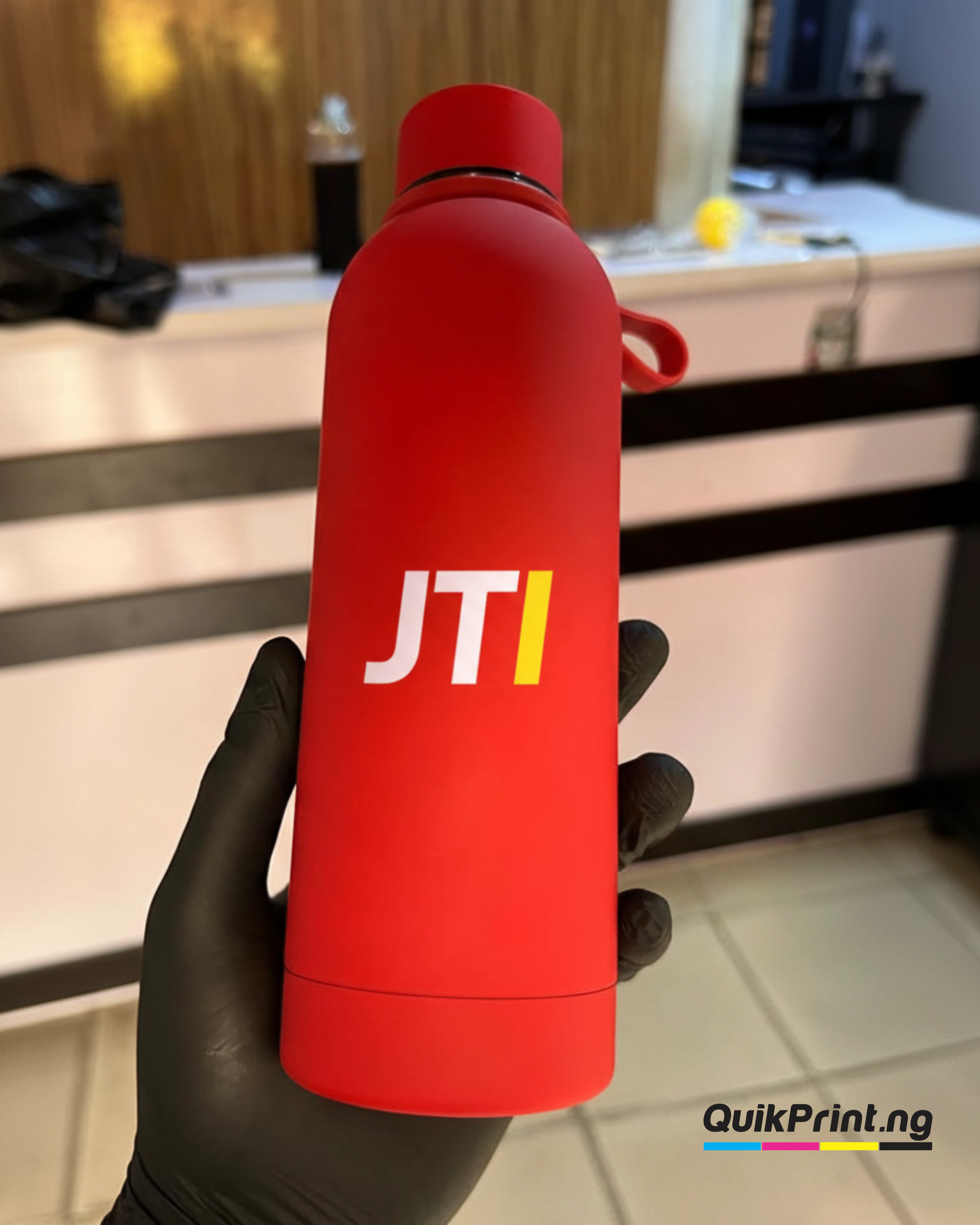 branded soft touch bottle